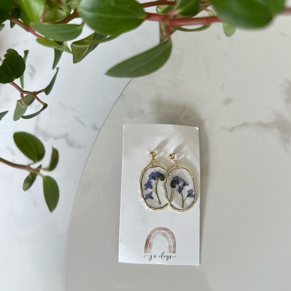 NEW Handmade Pressed Flower Earrings